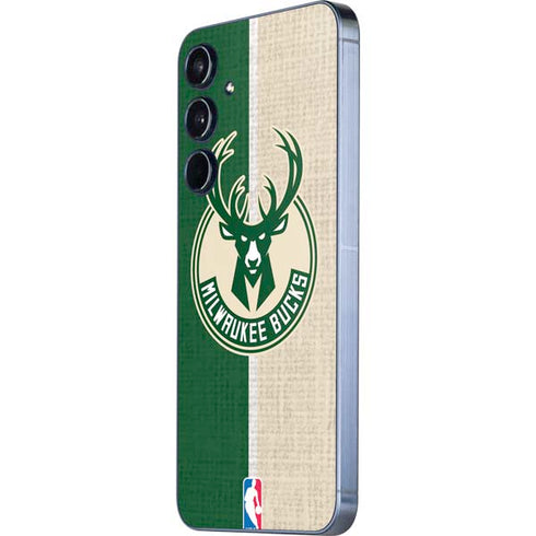 NBA Milwaukee Bucks Split Canvas Galaxy A35 5G Skin